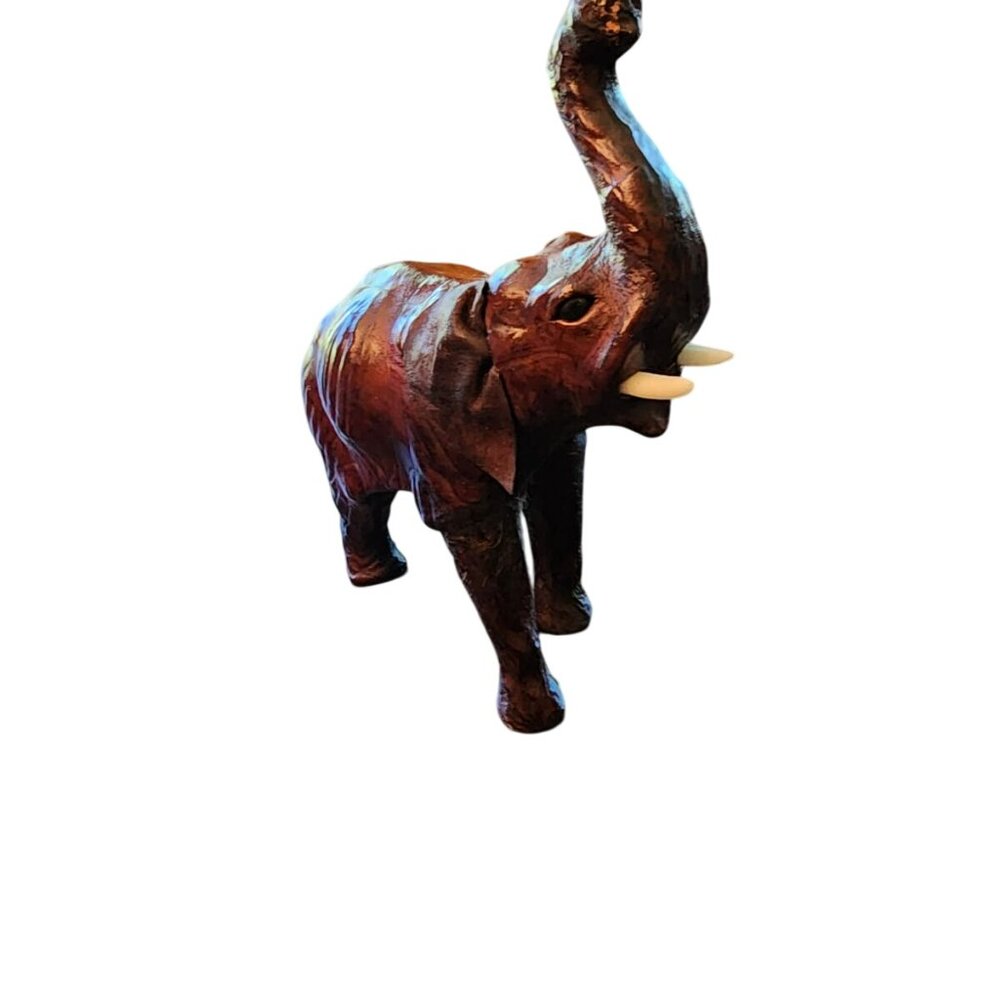 A wonderful mid 20th century Vintage Elephant –Brown Leather Statement Piece - Picture 6 of 11
